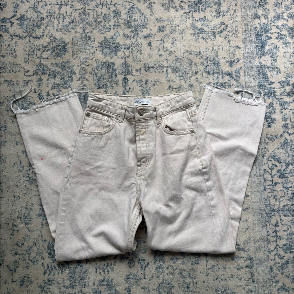 Zara Cream Denim Pants